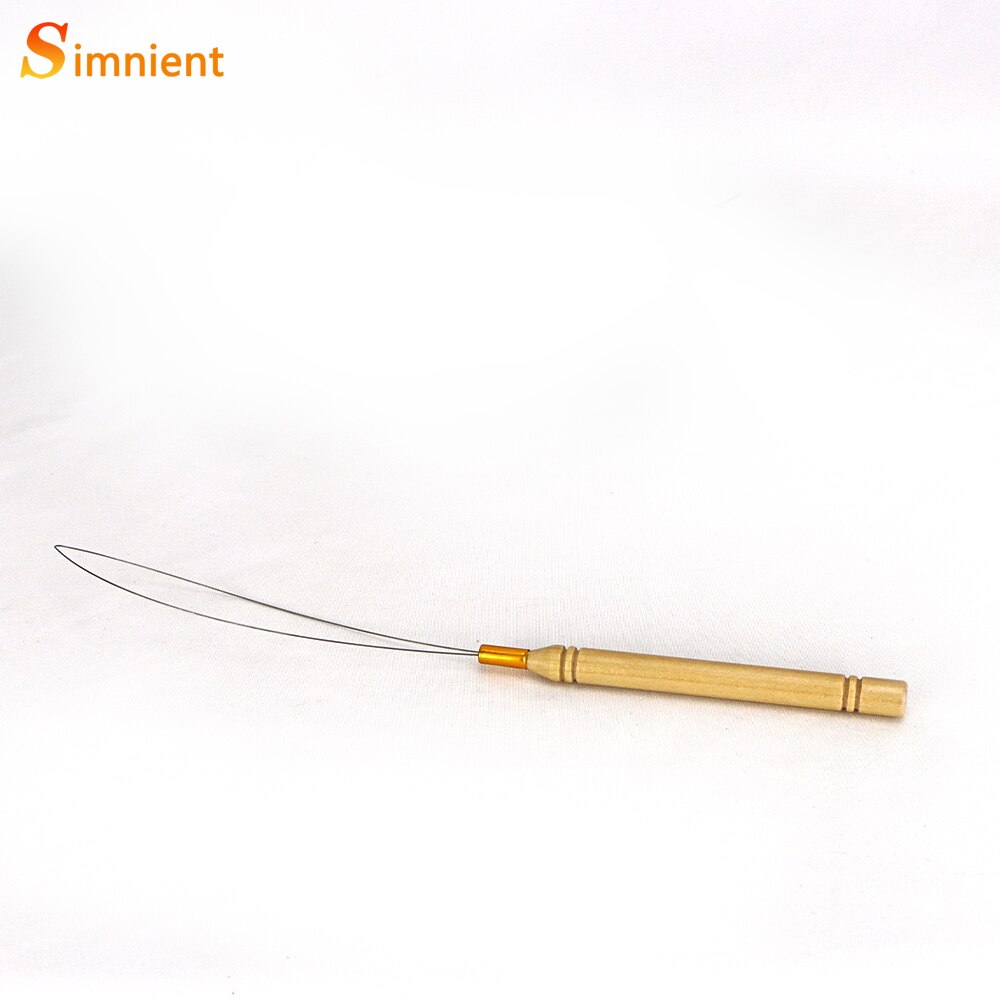 Extensiones de Cabello Micro anillos conexiones cuentas enhebrador de aguja alambre gancho de extracción herramienta utilizada para cabello humano extensión de plumas: 1pcs