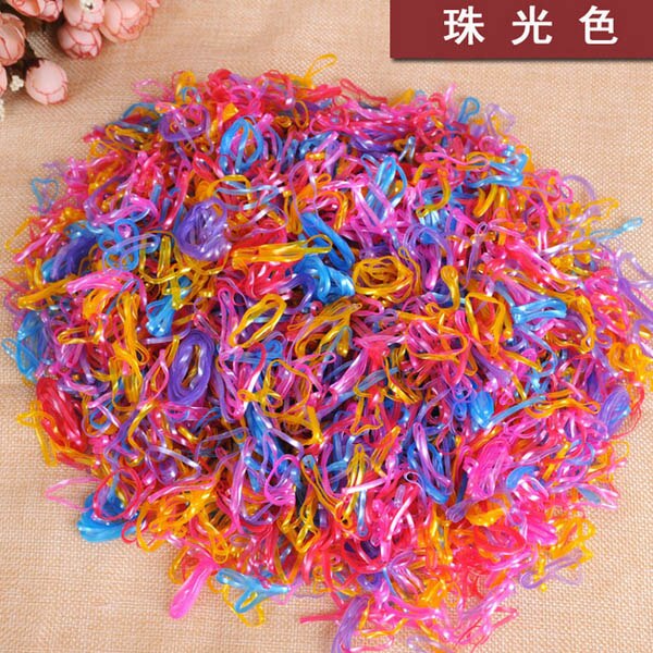 4000pcs BIG Hair bands high elastic hair one-time small rubber band color elastic children: B