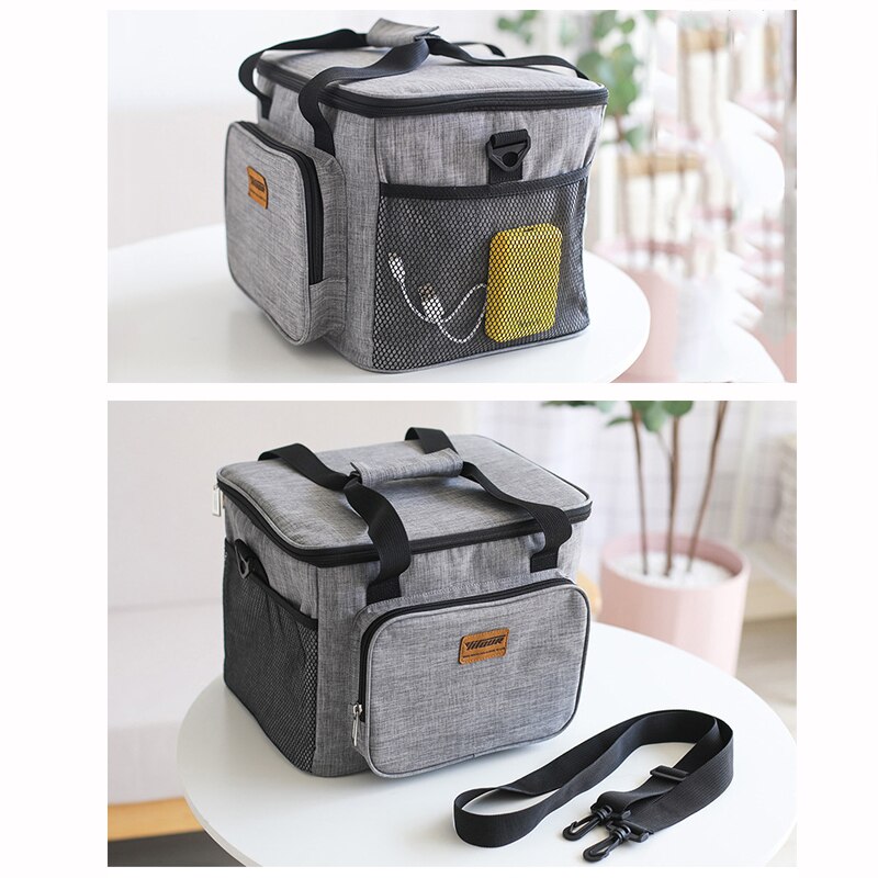 Bolsa de viagem térmica isolada, bolsa de viagem oxford térmica para almoço com refrigeração fresca gelo bolsa de ombro multifuncional para armazenamento de roupas