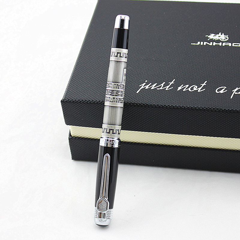 Conjunto de Canetas de Presente de luxo Jinhao 189 de Alta Qualidade 0.5 MILÍMETROS Nib Great Wall Fountain Pen com Caixa Original De tinta Metálica canetas de Presente