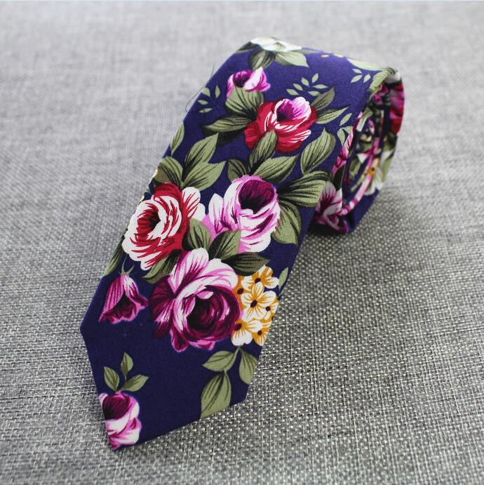Rbott Retro Floral corbatas Paisley corbata 6cm corbatas de algodón para hombres Casual corbatas delgadas corbatas para bodas traje de: 26