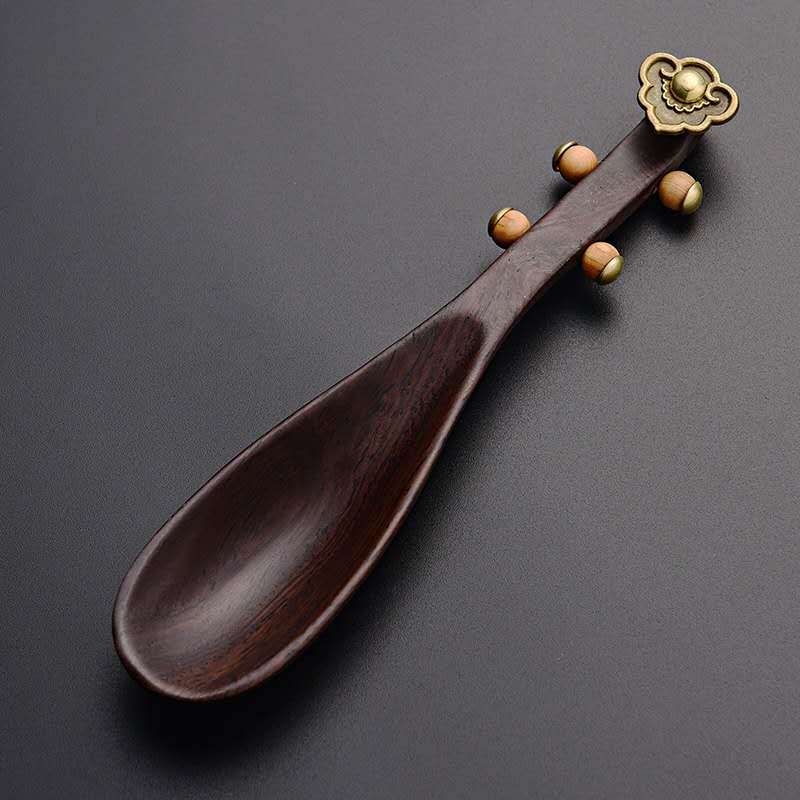 Blackwood Pipa Tea Spoon Kung Fu Tea Tea Ceremony Utensils Tea Brewing Tools Solid Wood Caddy Spoon Tea Shovel Wooden Scoop: Default Title