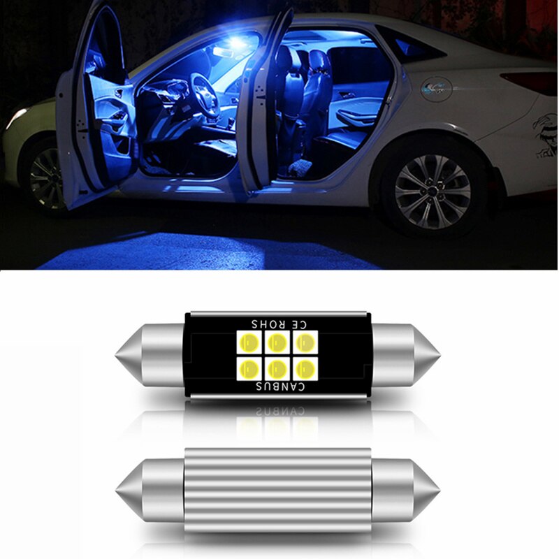 Ampoule LED 3030 SMD C5W C10W pour voiture, éclairage intérieur de voiture, lampe de lecture, dôme, Canbus 12V, 1 pièce, 31mm, 36mm, 39mm, 41mm: ice blue / 41mm