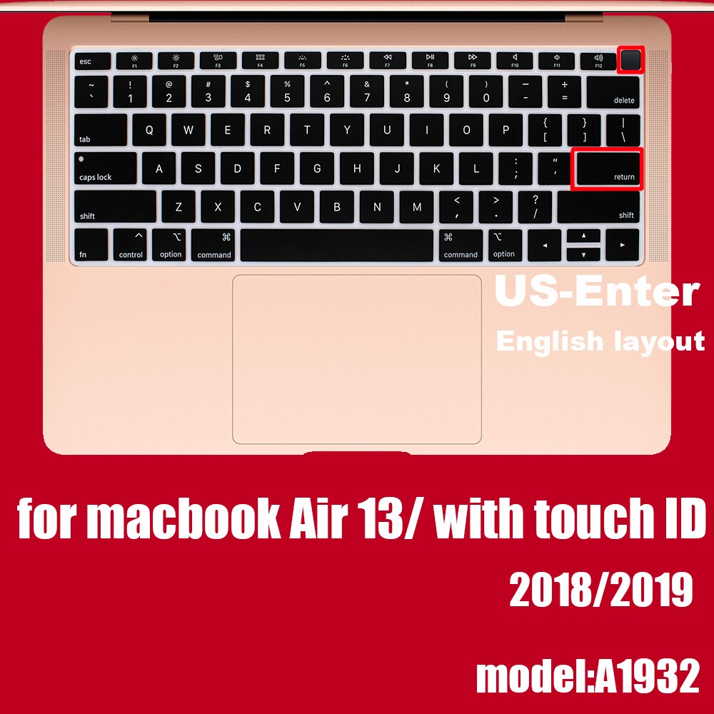 Kannettavan tietokoneen näppäimistön suojus eu&us näppäimistön kotelon suoja macbook prolle 16 13 air 12 15 touchbar malli  a1706 a 1466 a 1708 1990 2 a 1398 a 1534: Ilma 13 a1932 us- sisään