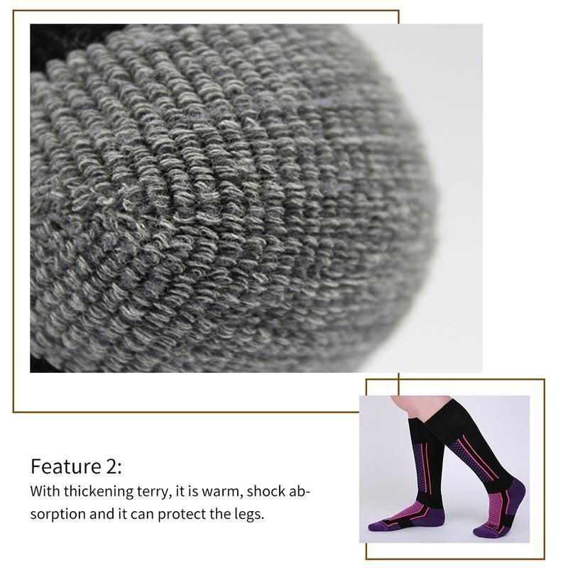 1 paio di calzini termici da uomo caldi invernali calzini da sci da Snowboard sportivi in cotone spesso LDF668