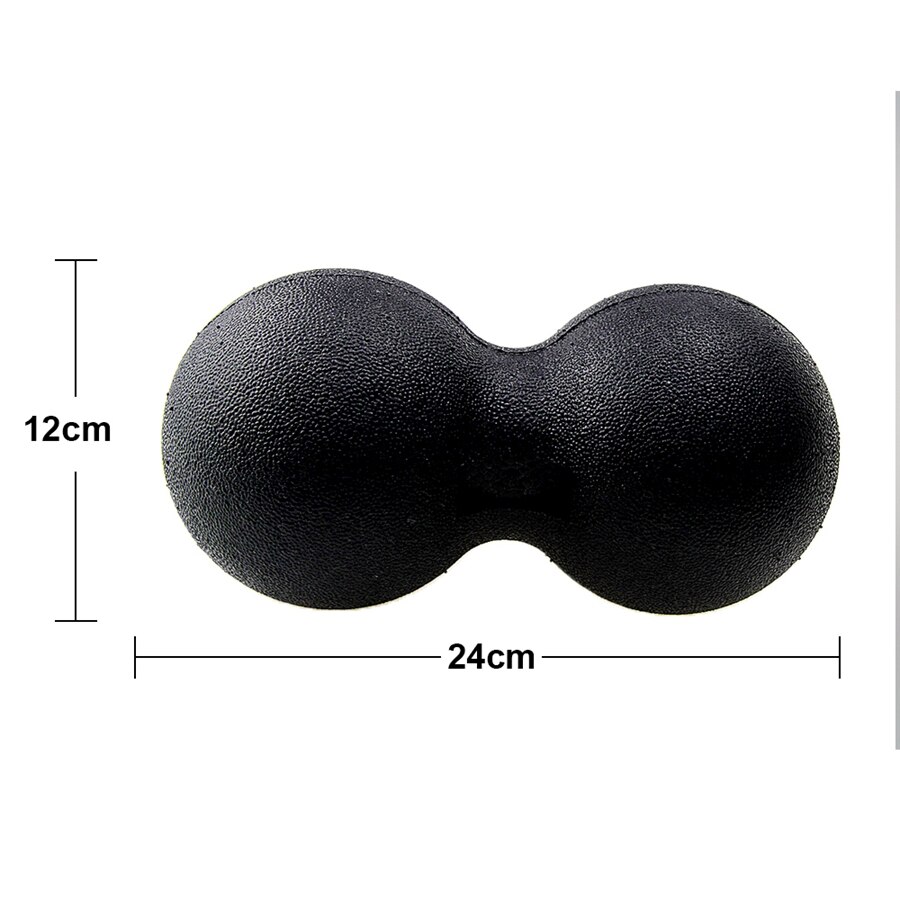 EPP Fitness Peanut Massage Ball Set Lacrosse ball for Shoulder Back Legs Rehabilitation Therapy Training: Black24cm