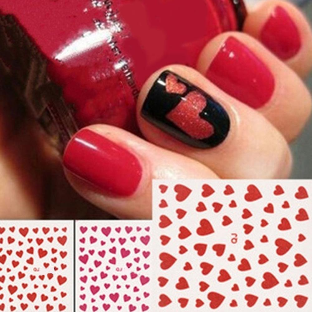 1 vel Liefde Hart Nail Art Stickers Water Transfer Decal Slider Watermerk Nail Wraps Decal Manicure Nail Tips Decoratie