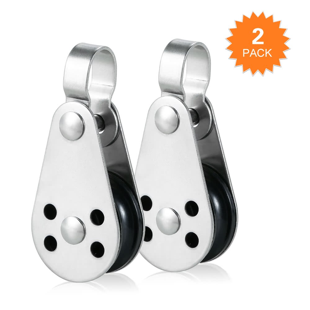 2PCS Stainless Steel Pulley Blocks for Kayak Canoe Boat Anchor Trolley Kit
