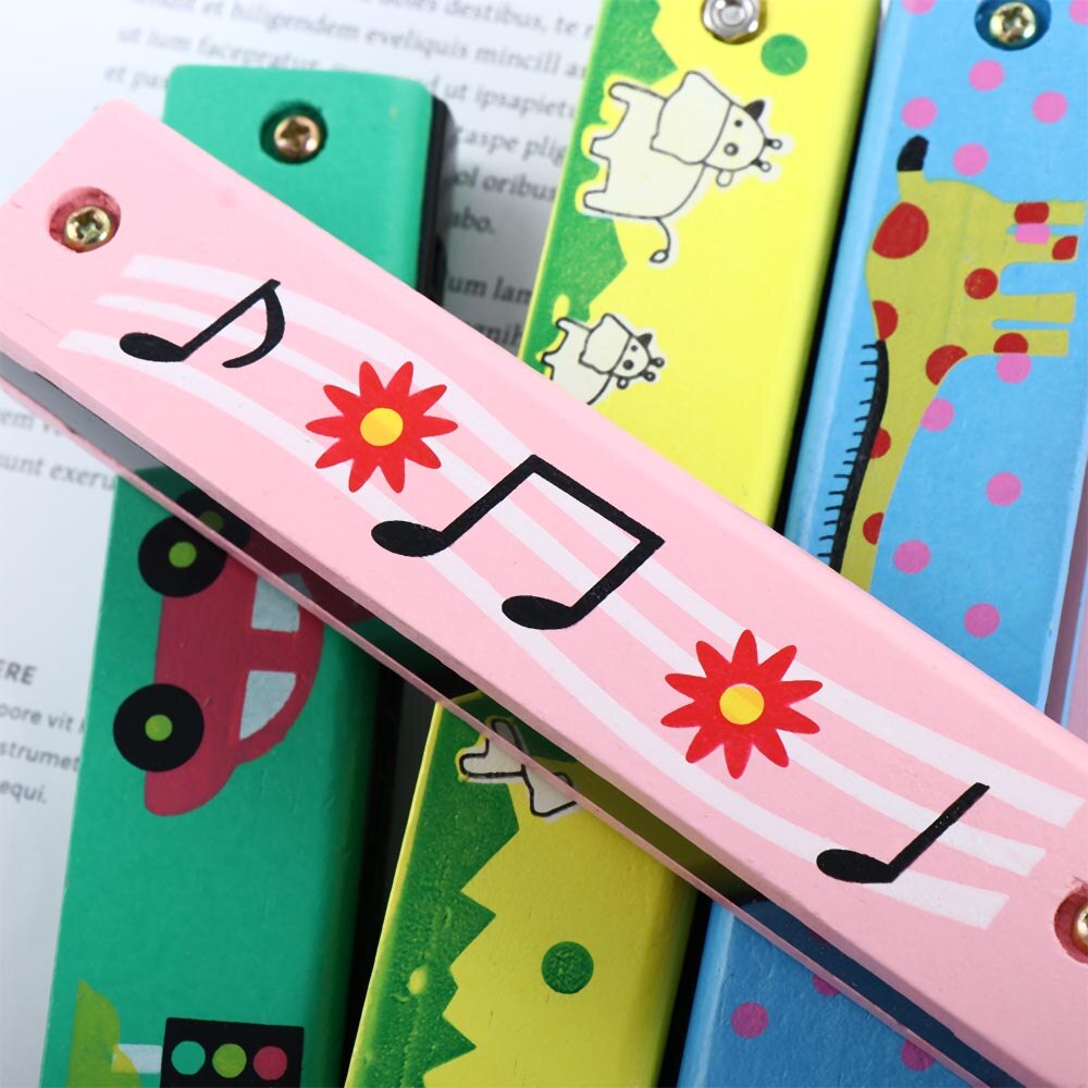 16 Holes Cute Harmonica Musical Instrument Montessori Educational Toys Cartoon Pattern Kids Wind Instrument Children Kids