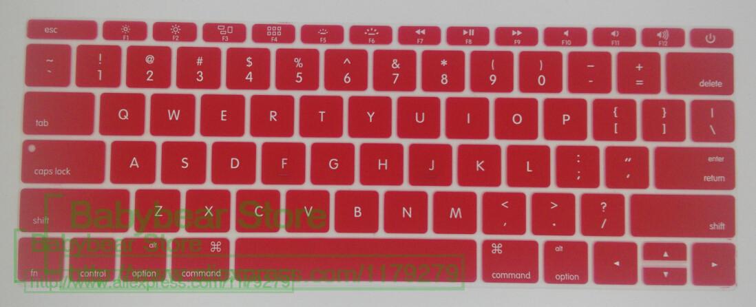 Til macbook 12 " usa ansi tastaturbeskytter engelsk tastaturcover til mac book retian 12 '' air 12 tommer: Rød