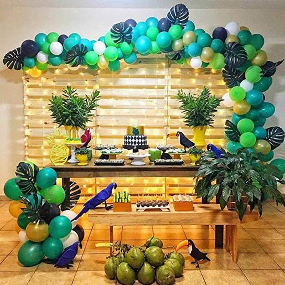 Jungle Safari Theme Party Supplies Green Balloons Garland Arch Kit Birthday Baby Shower Forest Party Christmas Decorations