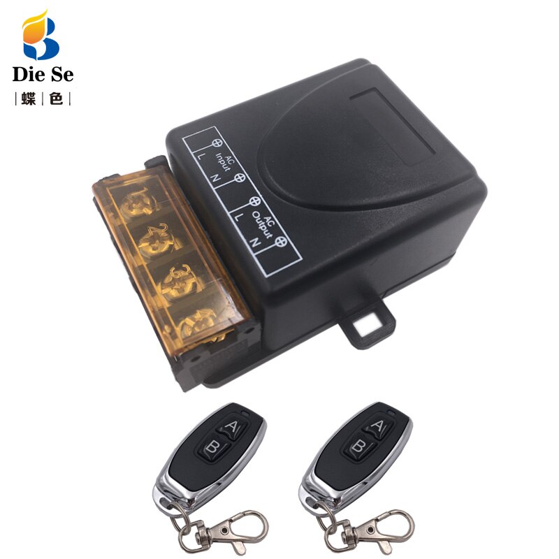 High-Power 5000W 433MHz RF Remote Control AC 75V~220V transmitor Receiver for Factory Farm Office Ventilation Pump LED Light: 1RC 2B