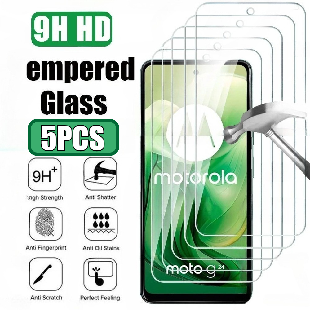 5 uds vidrio templado para Motorola Moto G15 G55 G45 G35 E15 Protector de pantalla de potencia para Moto G05 G04s G14 G34 G54 G64 G85 5G G75
