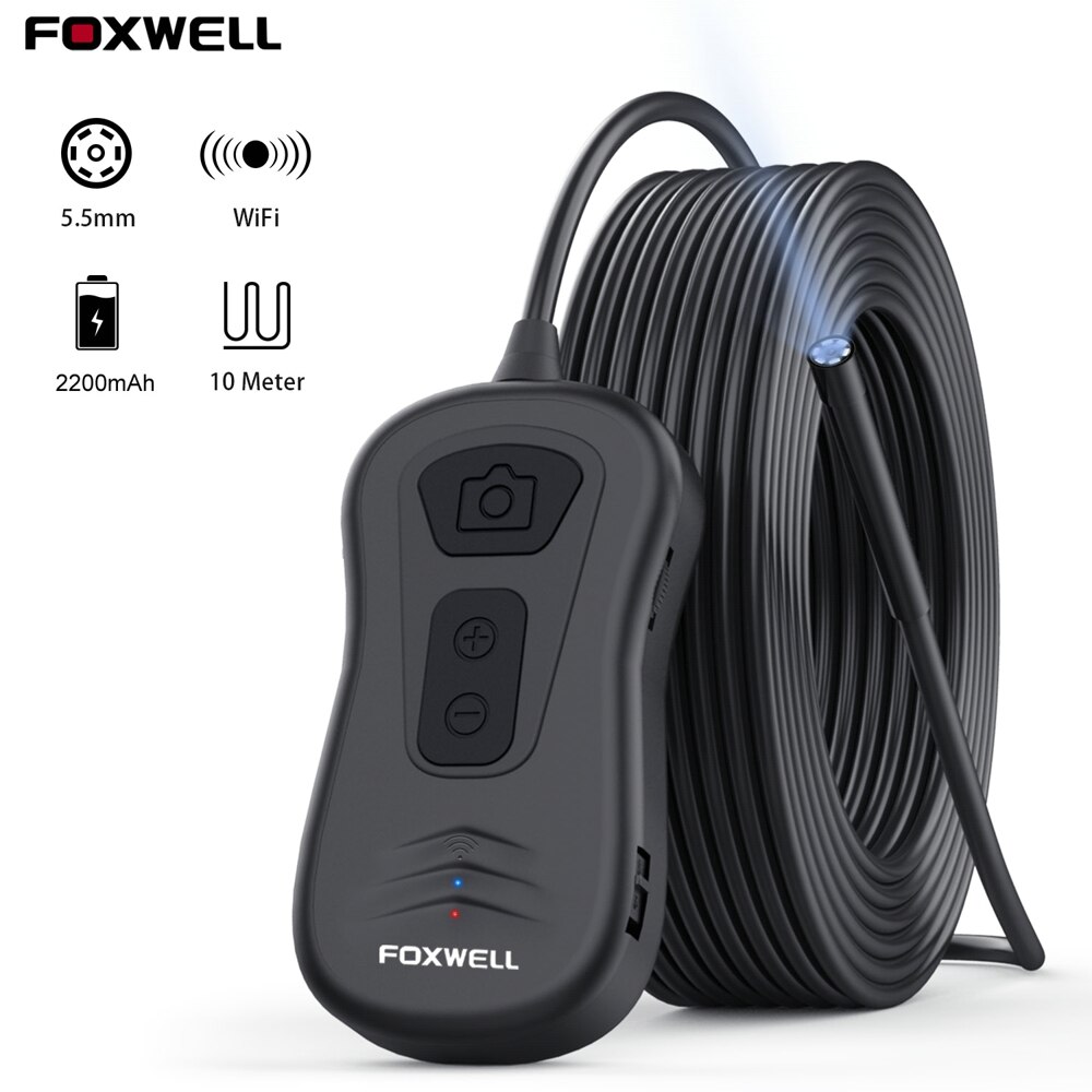 Foxwell Wifi Endoscoop Inspectie 1080P Hd Waterdichte Draadloze 5.5Mm Borescope Camera Auto Diagnostic Tools Voor Android Pc Ios