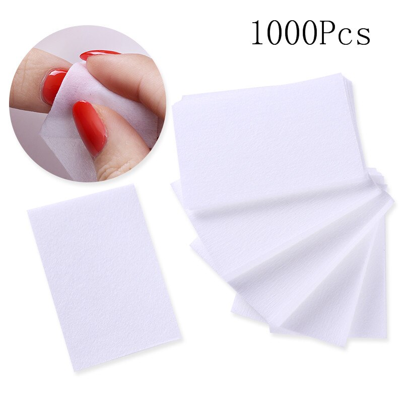 Lingettes de dissolvant pour vernis à ongles Gel UV, en coton doux, non pelucheux, 1 boîte, outils pour Nail art: 1000pcs