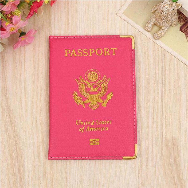 Reizen Lederen Covers Voor Paspoorten Usa Amerika Paspoort Deksel Vrouwen Meisjes Ons Paspoort Covers Paspoort Case Protector: Pink