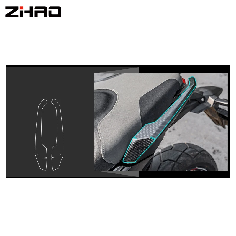 Autocollant en carbone pour moto et Scooter X ADV 750 Xadv 750, autocollant de protection pour tampon de réservoir de moto –: Gris foncé