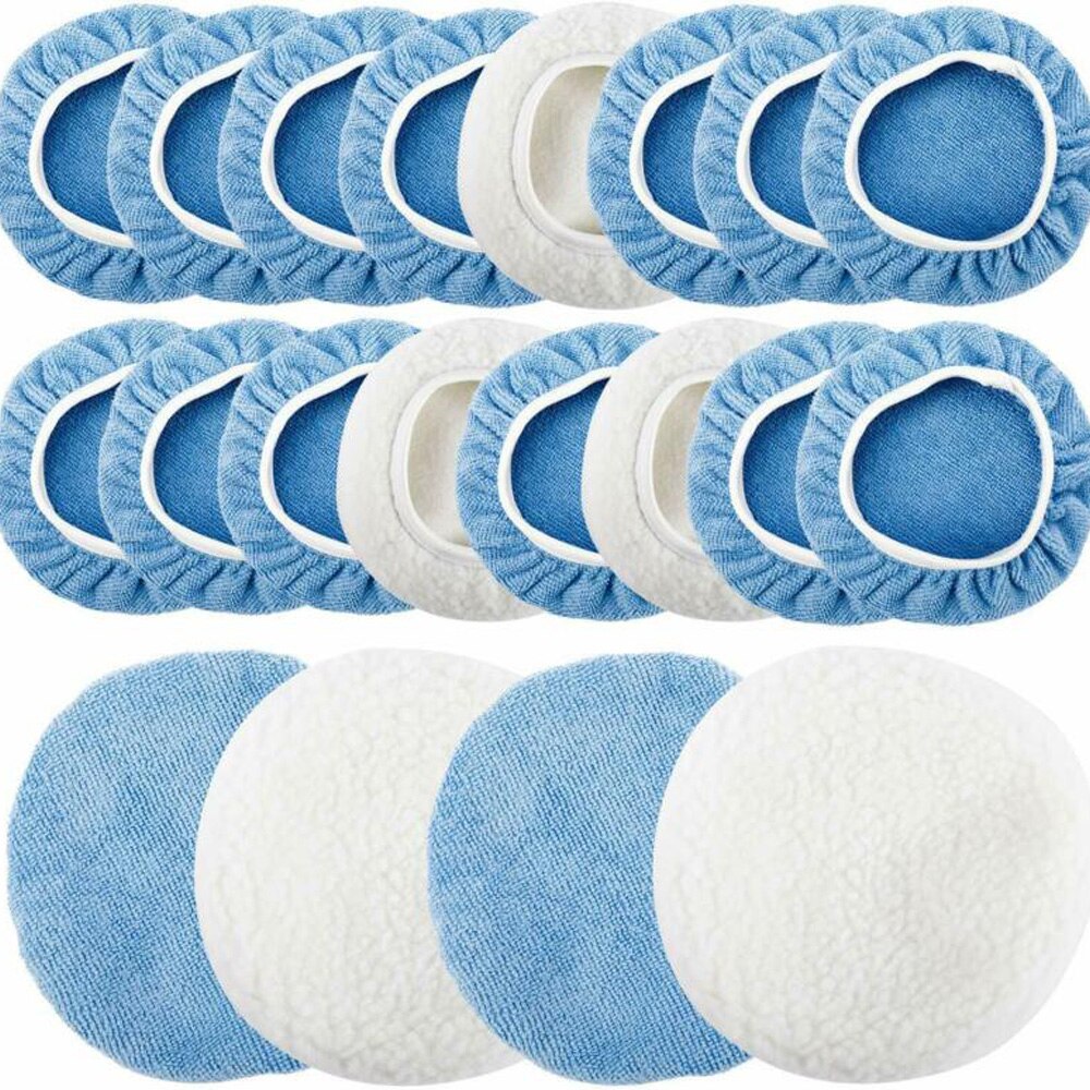 Buffer Polishing Bonnets Polisher Pad Cover Superfine Water Absorption Car Blue Microfiber Polishing Bonnets