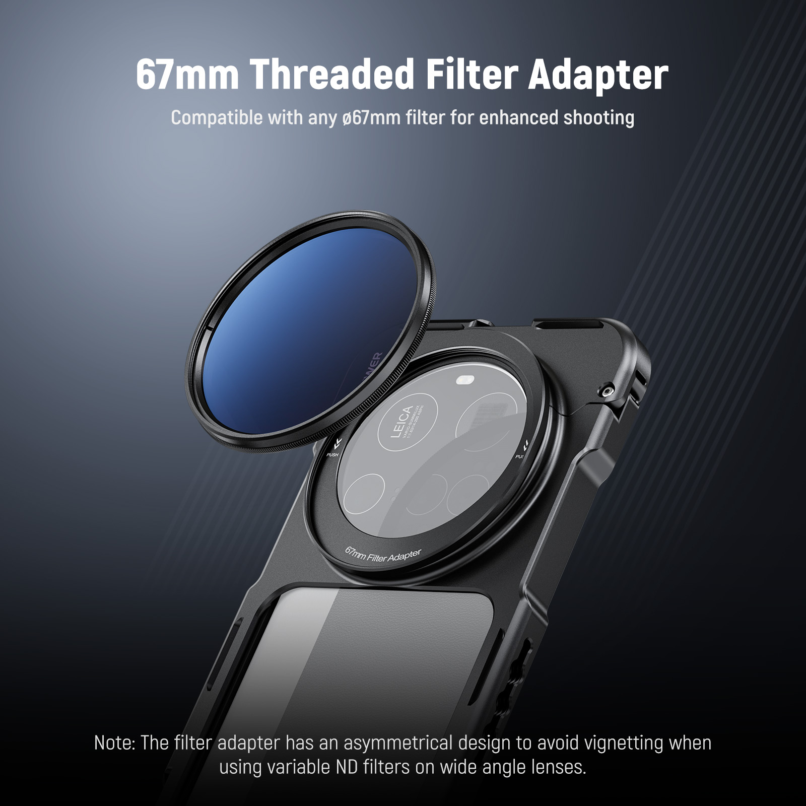 Neewer 15 ultra cage, hurtigutløsende videoveske, telefonstabilisatorholder for xiaomi 15 ultra med adapter for 67mm filter