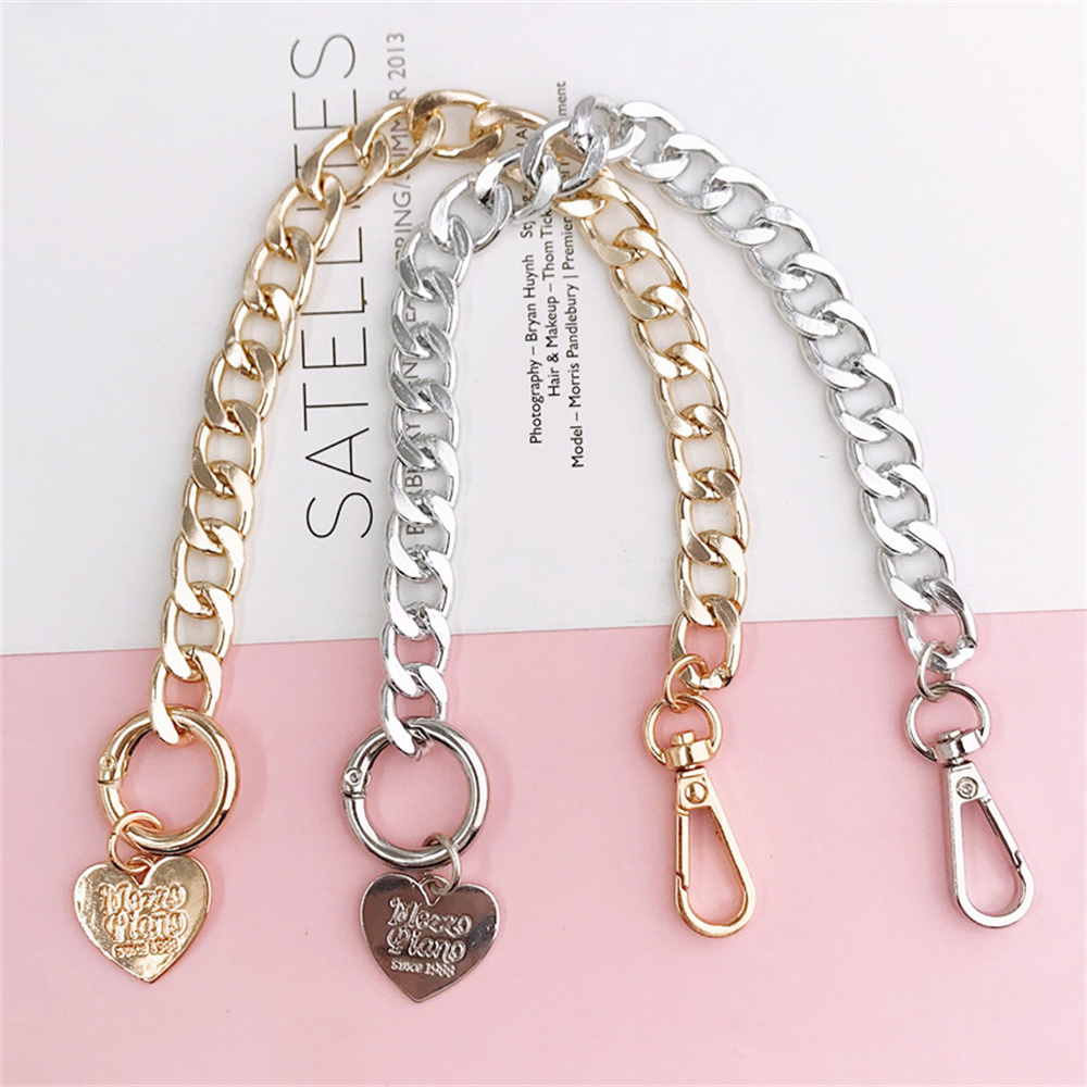 Electroplated Metal Love Chain Keychain Mobile Phone Strap Phone Case Decoration Love Hand Handmade Craft Jewelry Accessories