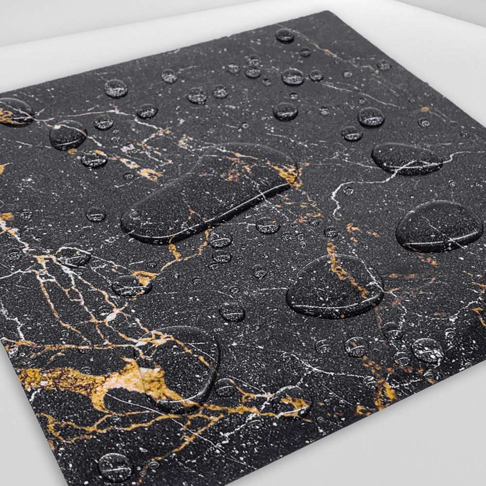 20 stk imitasjon svart måke marmor flis vegg klistremerke dekorasjon dekor pvc selvklebende vegg klistremerker pinne fliser panel