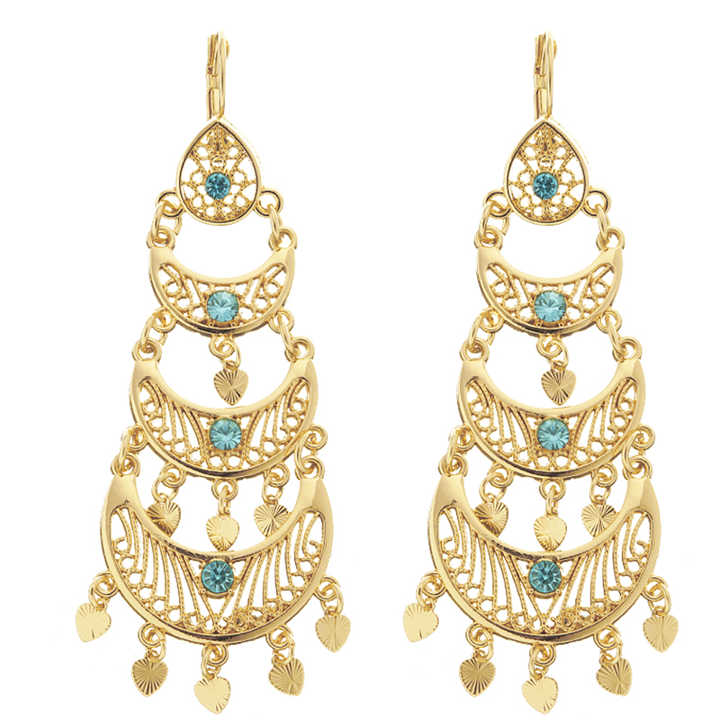 Boucles d'oreilles de luxe à pampilles de couleur dorée pour femmes, bijoux de Banquet à la , crochet français,: Brun rougeâtre