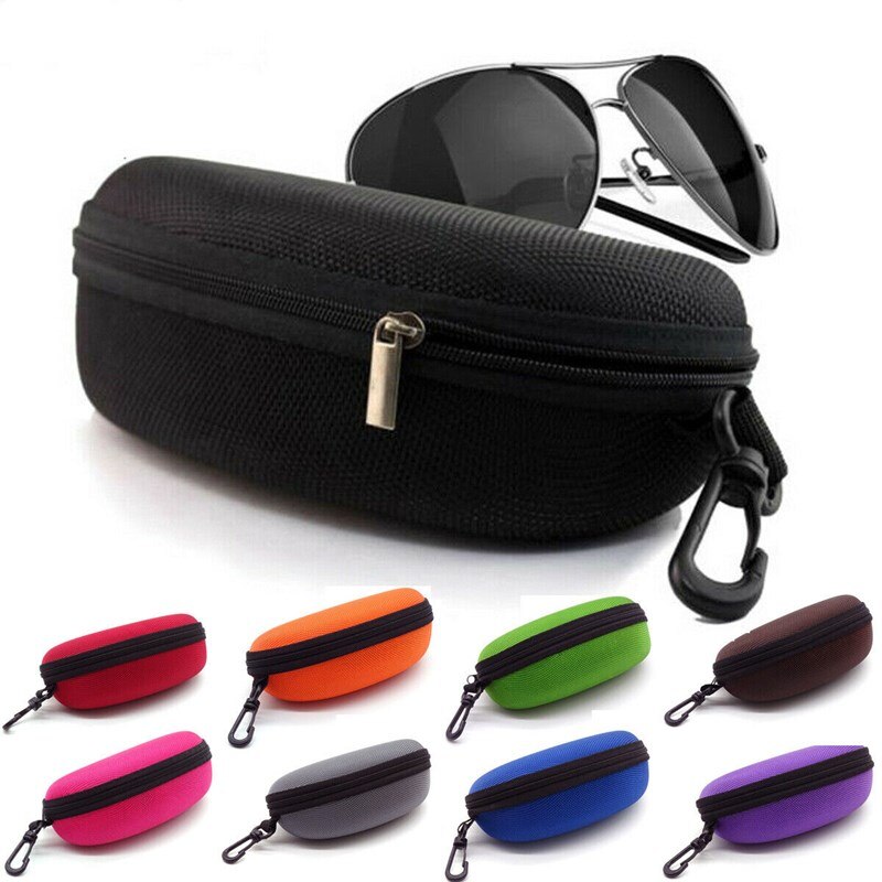 Gafas de sol con cremallera resistente a la presión, Estuche portátil duro, caja de anteojos, funda, bolsa, accesorios de viaje, bolsas de almacenamiento
