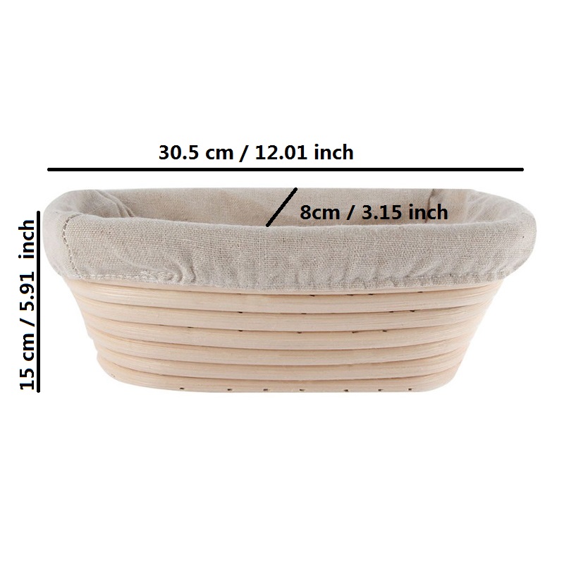 Oval Dough Banneton Brotform Dougn Rattan Bread Proofing Baskets Rattan Wicker Fermentation Sourdough Basket 10 Sizes: size 30.5x15x8