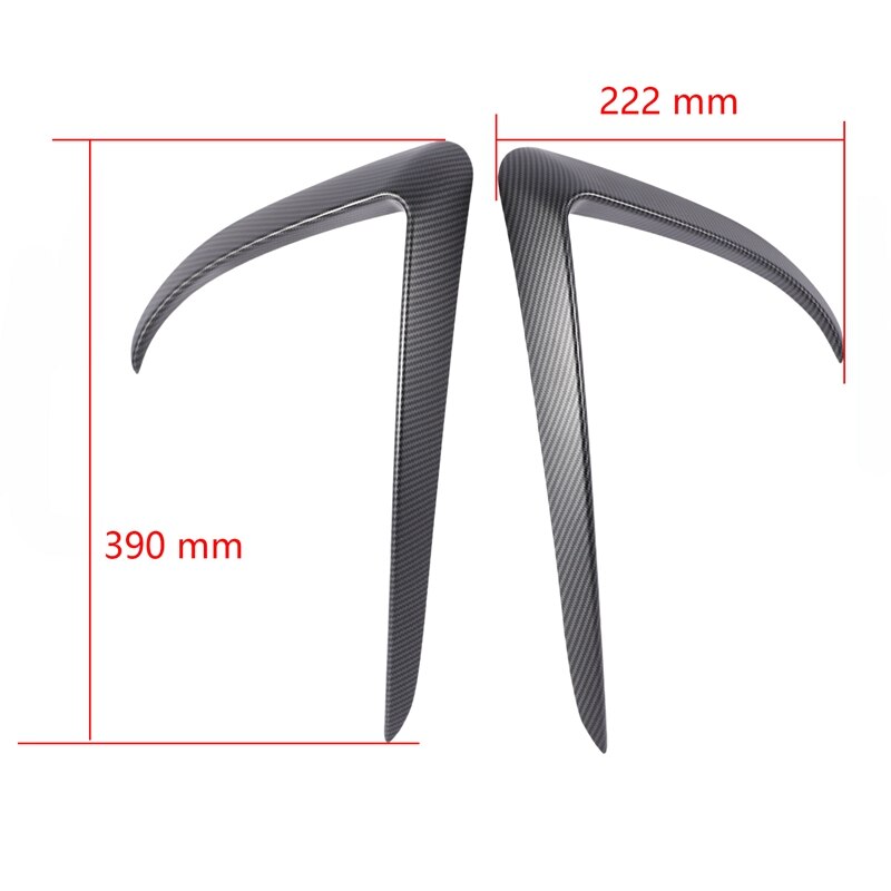 Matte Carbon Fiber Front Blade Trim Front Bumper Lip Splitter Fog Light Trim for Tesla Model 3