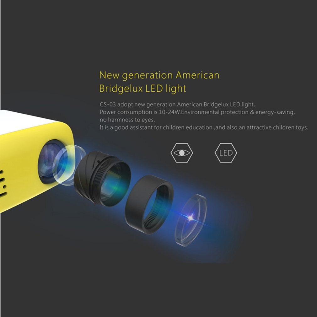 LCD Projectors Mini 320*240 Pixels TFT LCD 800:1 Manual Operation LED Home Theater Projector Without Battery