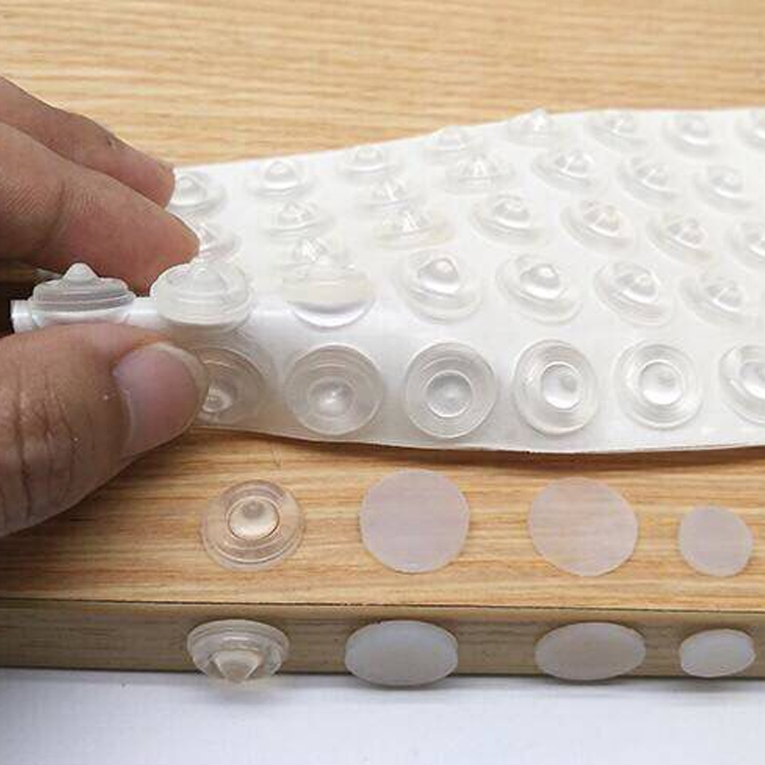 Amortisseur de choc en Silicone | Adhésif en demi-cercle pieds transparents, antidérapant pare-chocs amortisseur en Silicone, coussinets de meubles 100 pièces/feuille