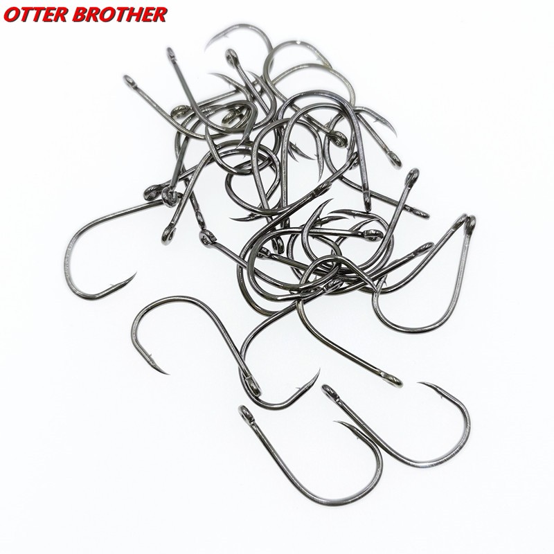 30pcs/lot 3-12#size Circle Eyed Carp Barbed Fishing Hook Ring Eye Carbon Steel Fishhooks Jig Fish Single Hook Worm Pesca Tackle