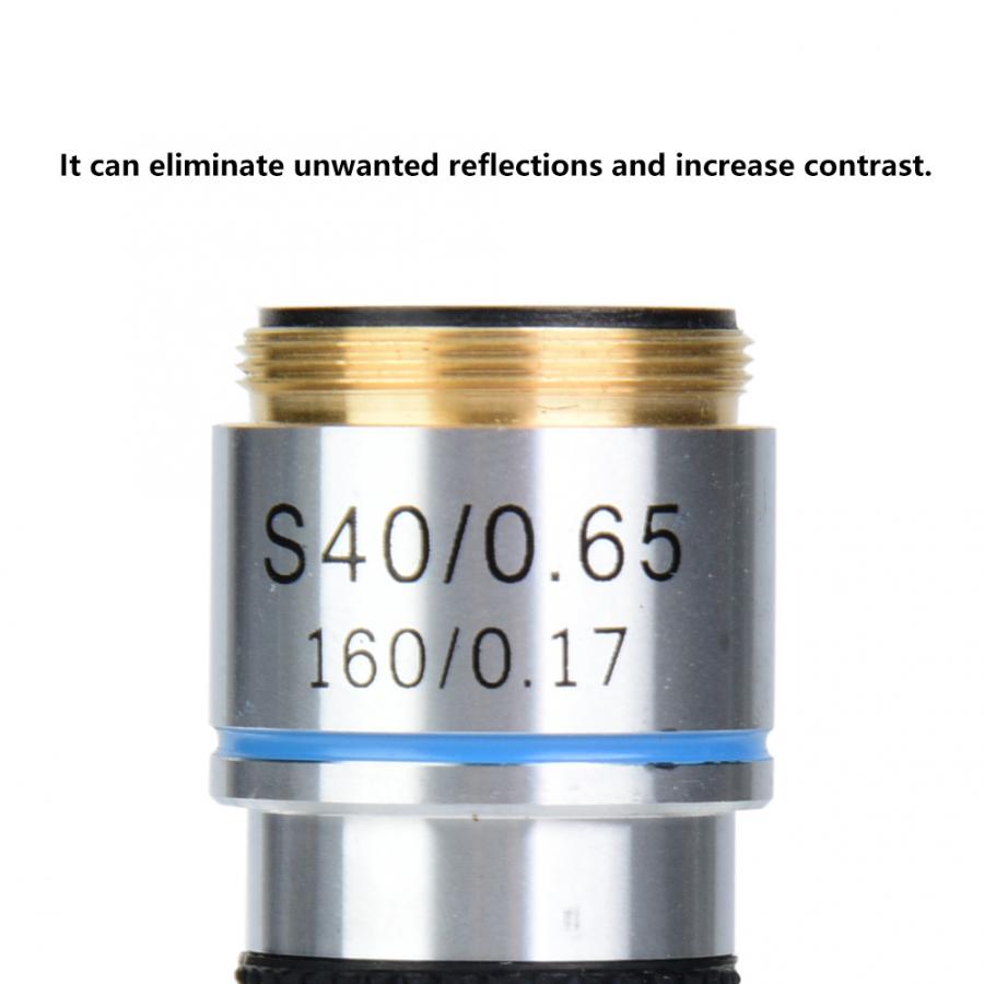 Achromatic Objectives Lens 40X 185 Biological Microscope Achromatic Objectives Lens 160/0.17 Objective Lens