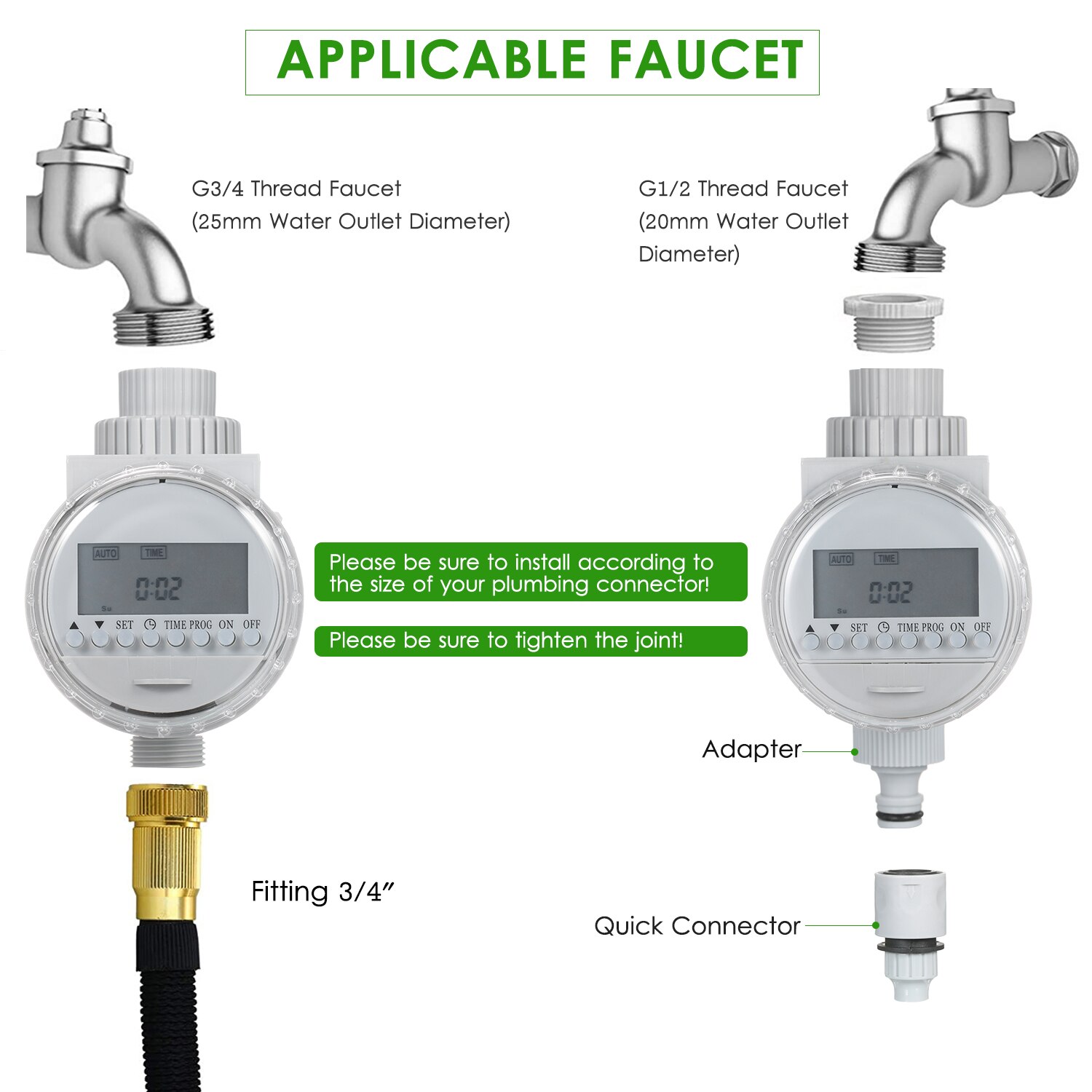 Zonne-energie Water Irrigatie Timer Elektronische Programmeerbare Automatisch Sproeisysteem Controller Slang Kraan Timer