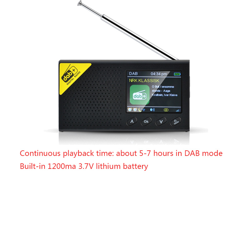 Portable Bluetooth 5.0 Digital Radio DAB/DAB+ and FM Receiver Rechargeable Lightweight Home office Radio: type 1