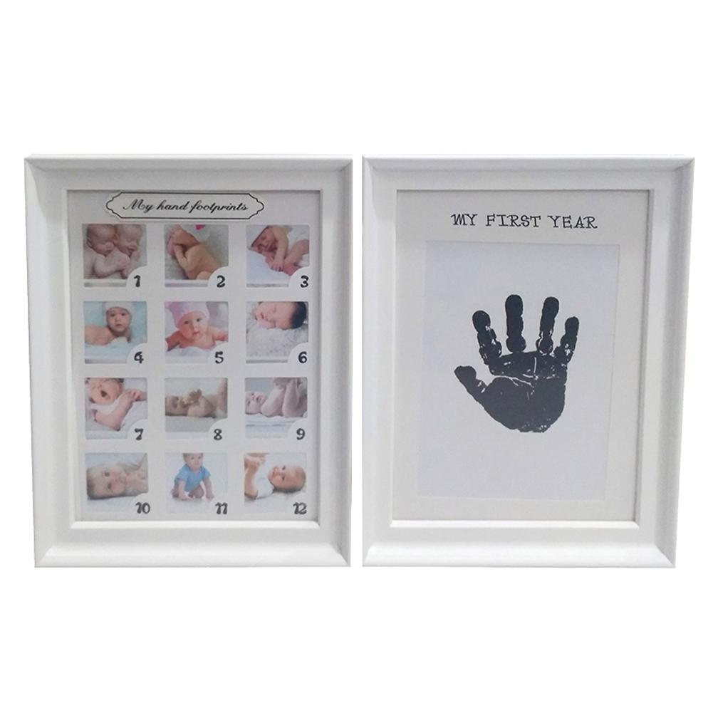 Fotoramme baby fotoramme nyfødt væg billedbog type baby alder børn 12 måneder vækst håndaftryk fodaftryk fotoramme: Default Title