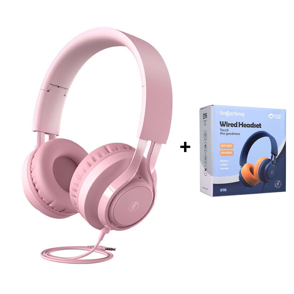 Słuchawki przewodowe ucho kota słuchawki douszne dla dziecka Kid Girls Boys 85db tryb dla dzieci ochrona słuchu słuchawki nauszne do telefonu Laptop: Pink (with box) B