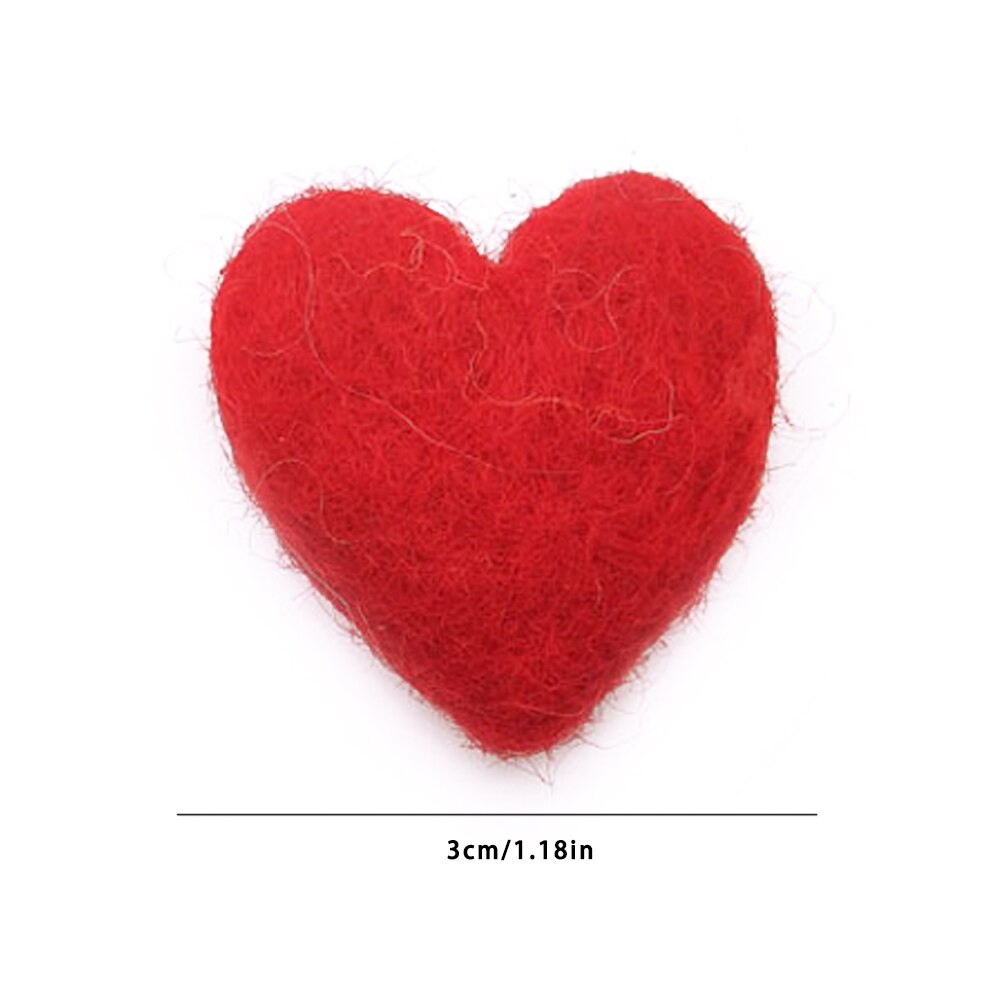 Wool Felts DIY Poke Wool Sewing Crafts DIY Red Heart Shape Handmade For Wedding Christmas Tree Felt Indoor Decoration