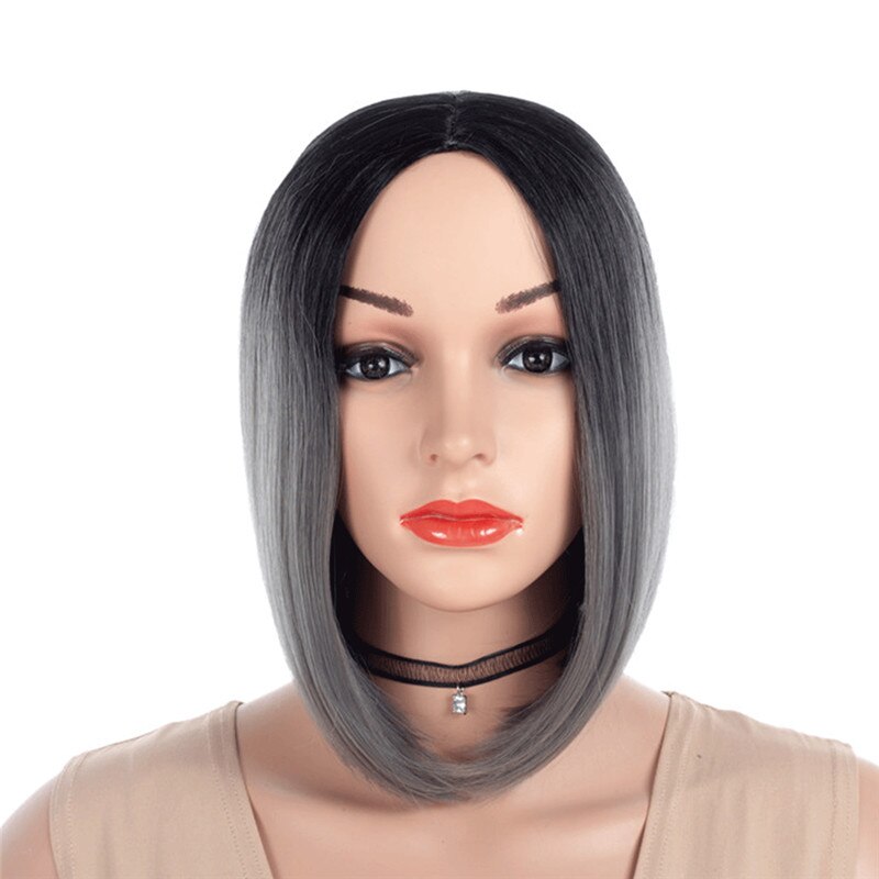 Msiwigs Twee Tonen Blonde Ombre Pruik Natuurlijke Afro Korte Steil Haar Synthetische Pruiken Voor Vrouwen Hittebestendige: TB/Dark Grey