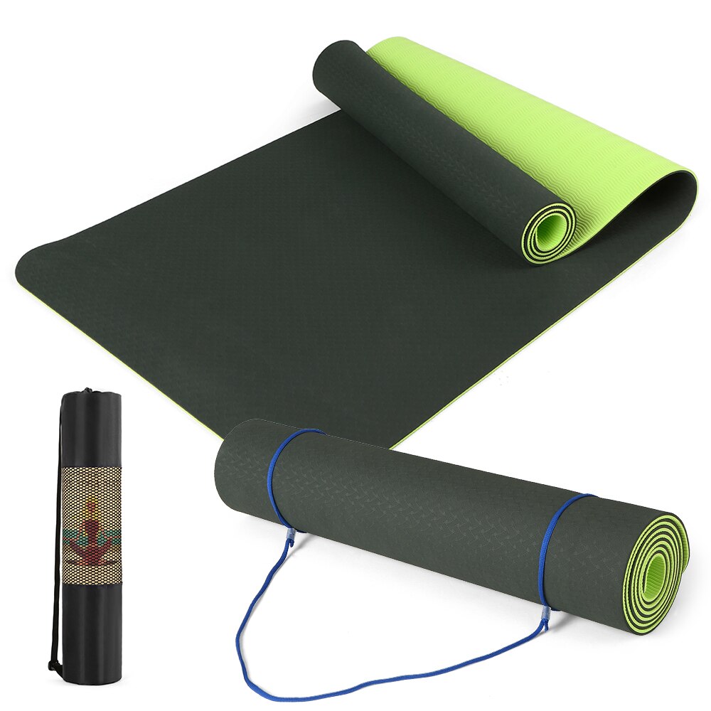 72x24IN Non-slip Yoga Mat TPE Eco Friendly Fitness Pilates Gymnastics Mat Carrying Strap and Storage Bag:  Color 1