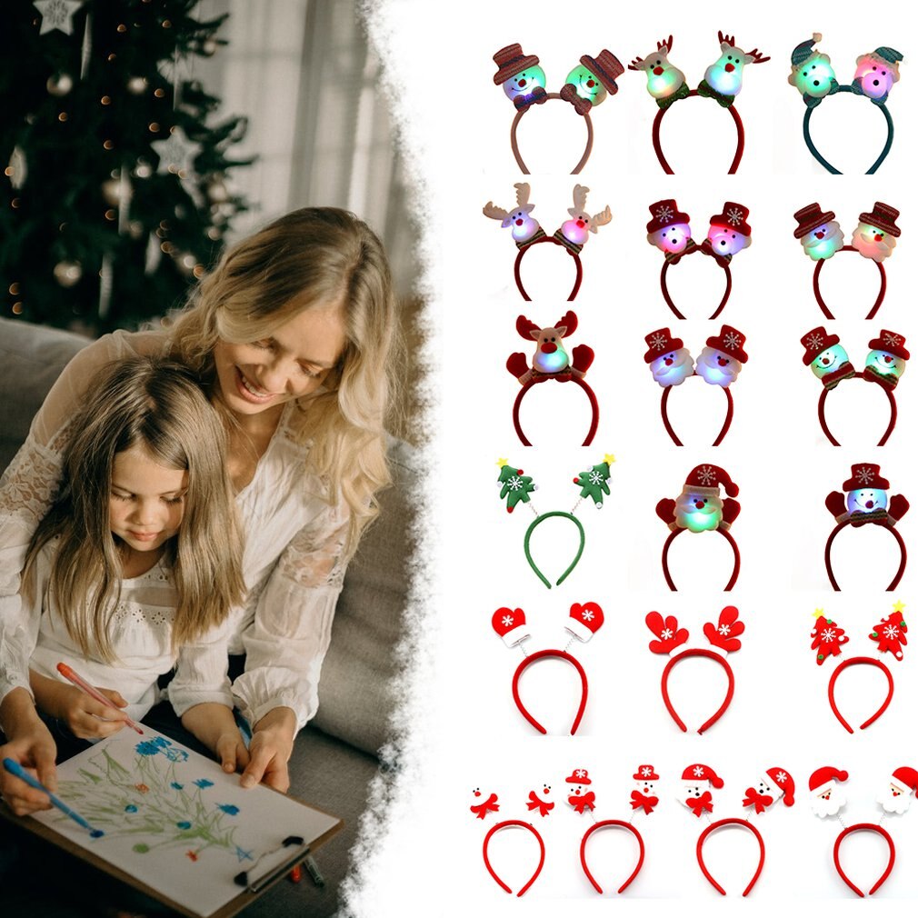 1pcs Christmas Headband Hair Accessories Deer Ears For Kids Adult Christmas Party Deals Santa Xmas Hair Band Clasp Headwear