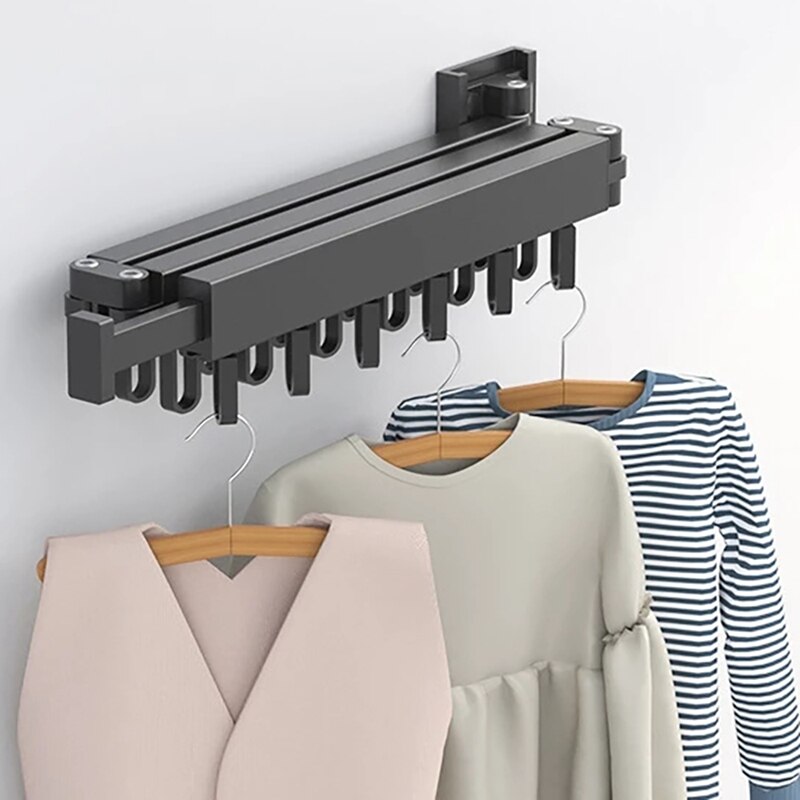 Folding Clothes Hanger Wall Mount Retractable Clot... – Vicedeal