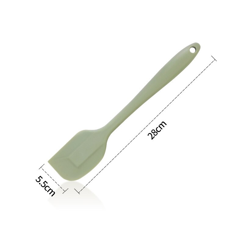 Silicone Spatula Pastry Cake Scraper Butter Spreader Kitchen Cooking Baking Accessories Heat-Resistant Utensils Tools Food Grade: large green
