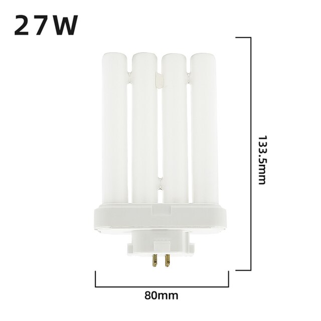 Fire nåle fluorescerende lysrør firkantede stifter øjenbeskyttelse lampe-rør 6500k energisparelampe 15w 27w g10q ac220v: 27w