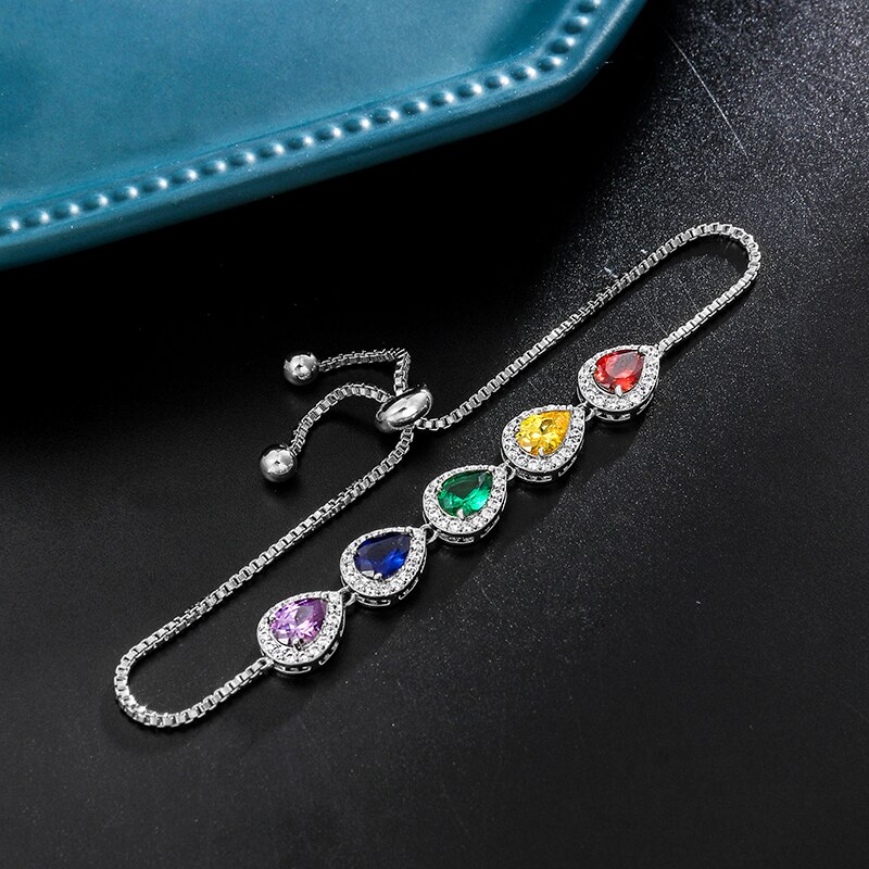 Weimanjingdian marken-armbänder für #39 , birnenförmig geschliffene, farbige zirkonia, Ideal für hochzeiten und als brautschmuck