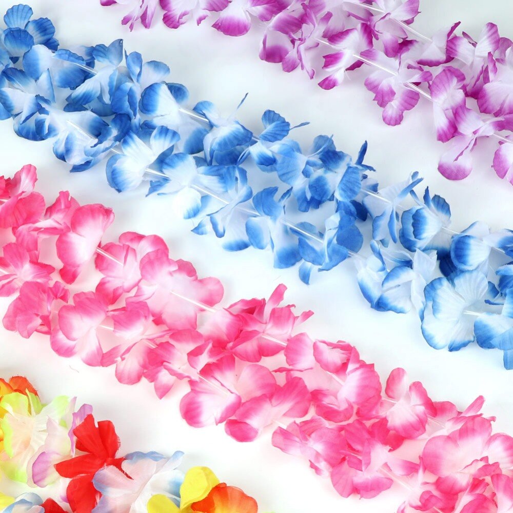 OurWarm 12 stücke Hawaiische Party Dekorationen Hawaii Blumenkette Hawaiiketten 100 cm Seidenblume Girlanden Tür Dekoration