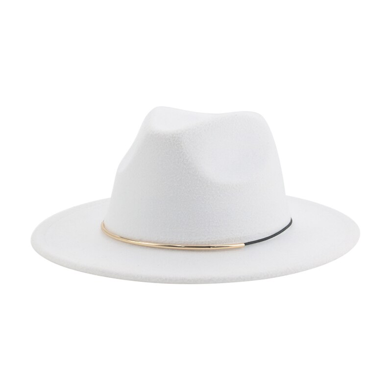 Sombreros de ala ancha Para hombre Y mujer, sombrero de Panamá, banda sólida, Formal, iglesia, boda, invierno,: white