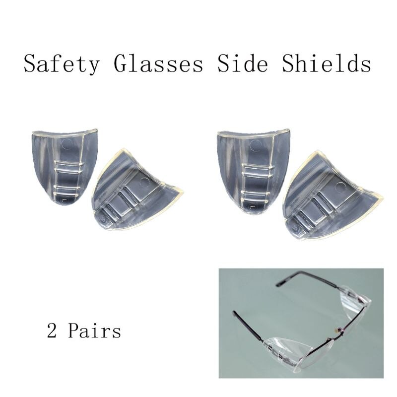 2 Pairs Safety Glasses Side Shields,Slip on Clear Side Shields,Fits Small to Medium Eyeglasses Frames