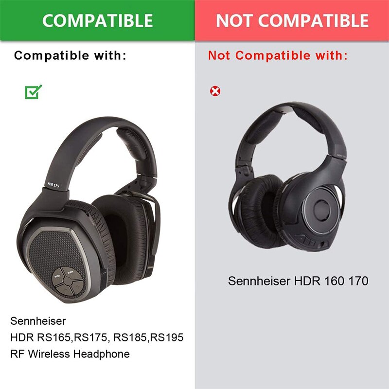 KUTOU Ohrpolster Für Sennheiser HDR RS165 Ersatz Ohr Pads RS175 Kopfhörer Ohrpolster RS185 Kissen RS195RF Schaum Pad Headban