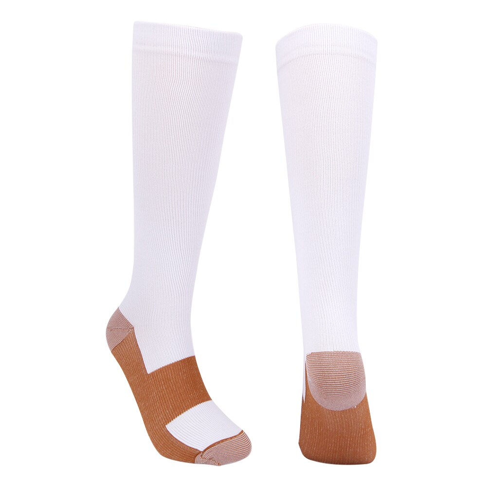 Women Men Reduce Swelling Compression Socks Knee High Flight Training Athletic White Better Circulation For Sports Support
